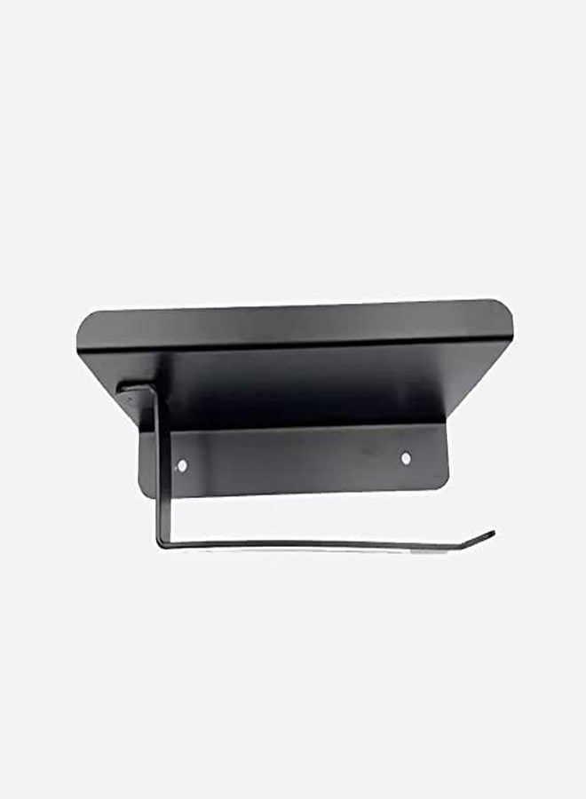 RSP Quality bit Stainless Steel Rectangular Toilet/Tissue Paper Roll Holder Bathroom Accessories with Mobile Stand for Bathroom Kitchen (Pack of 1 Matt Black) - Image 4